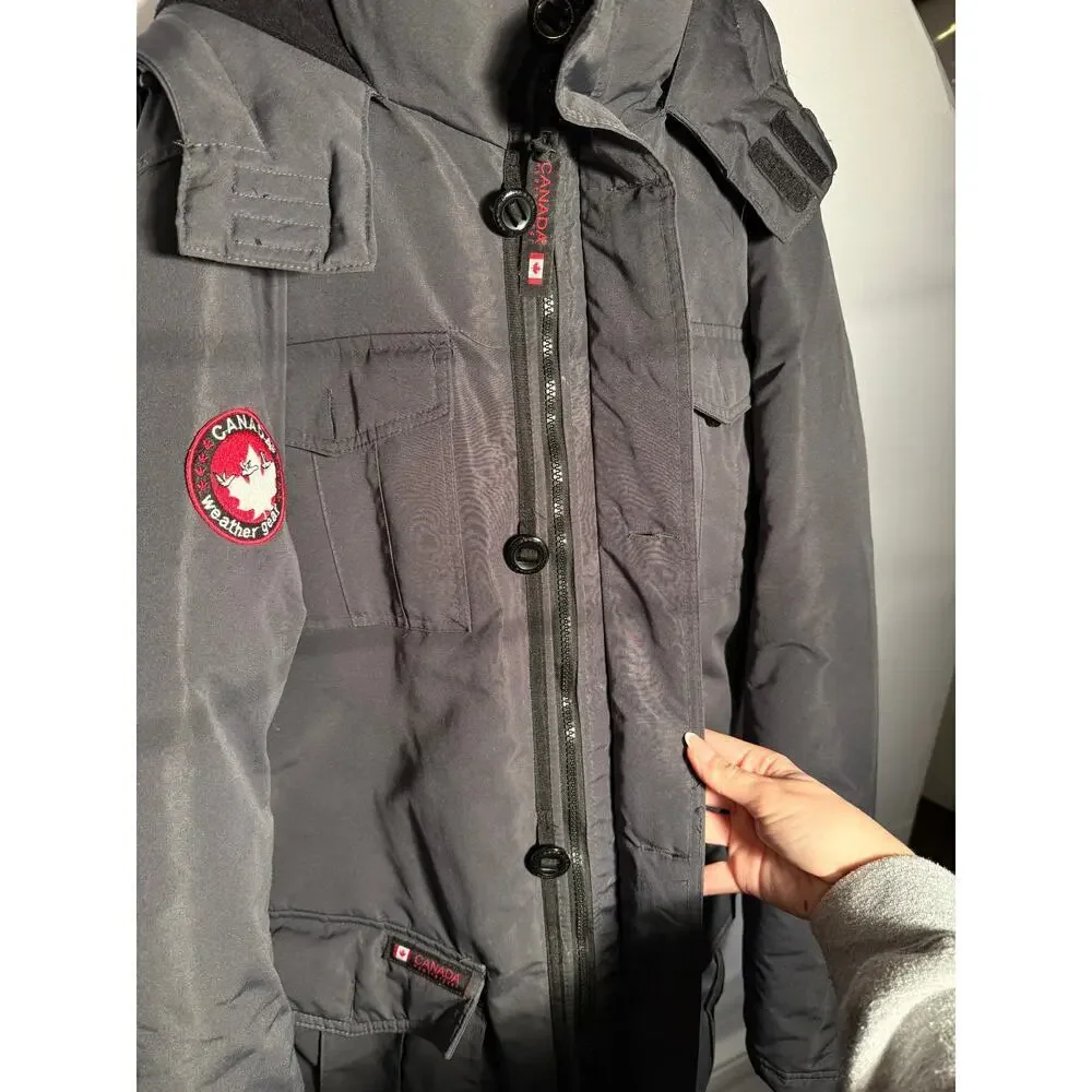 Canada Weather Gear Men's Charcoal Insulated Heavyweight Winter Parka Jacket